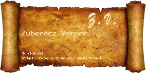 Zuberecz Verner névjegykártya